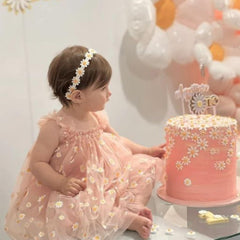 mligril baby headband flower style 04: breathable nylon keeps head comfortable during wear