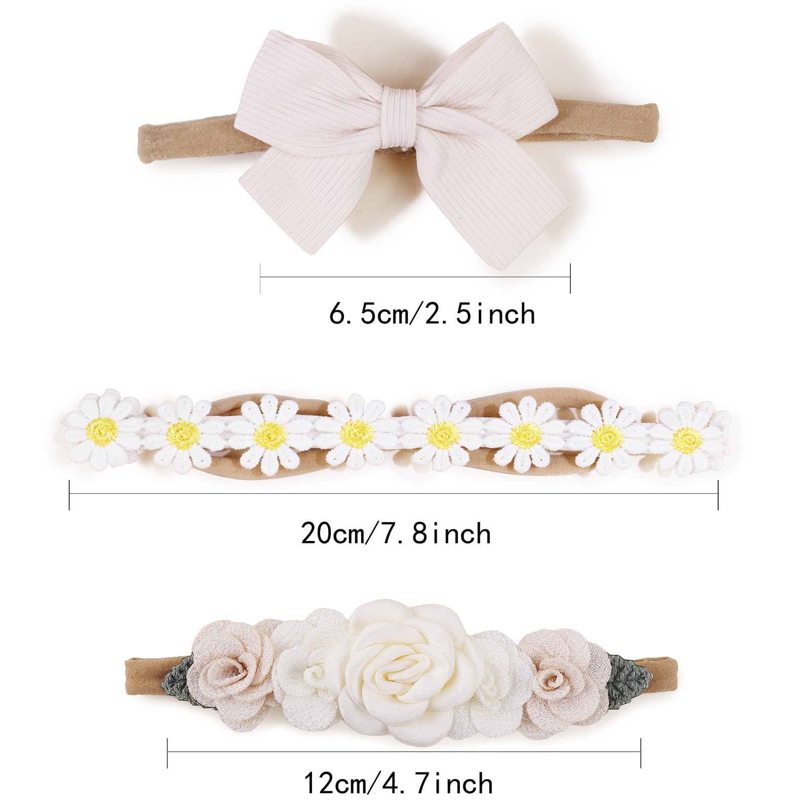 mligril baby headband flower style 06: versatile set pairs with dresses and outfits