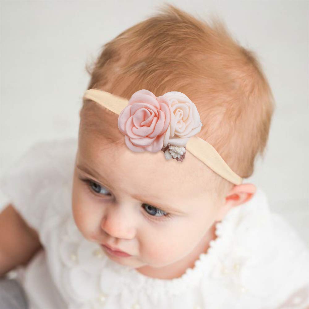 Mligril baby headbands with floral wraps, ideal for photoshoots and special occasions.