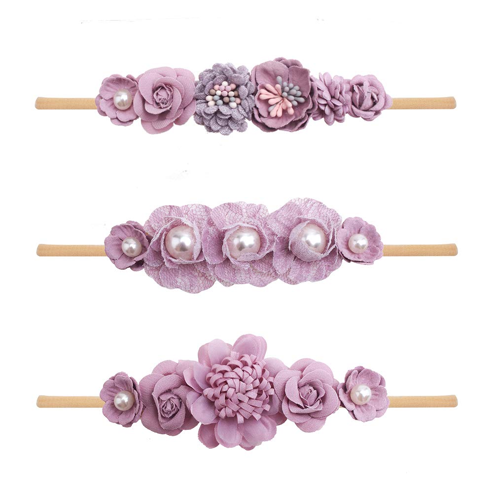 mligril baby headbands with floral bows for newborns to toddlers, ideal for photos and daily wear.