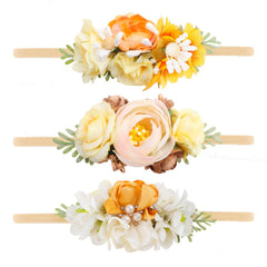 mligril baby headbands with floral crowns three piece set for growing children