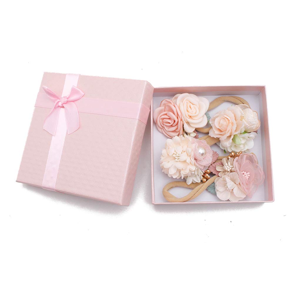 Mligril crown-style headbands with flower accents, easy to style with any outfit.