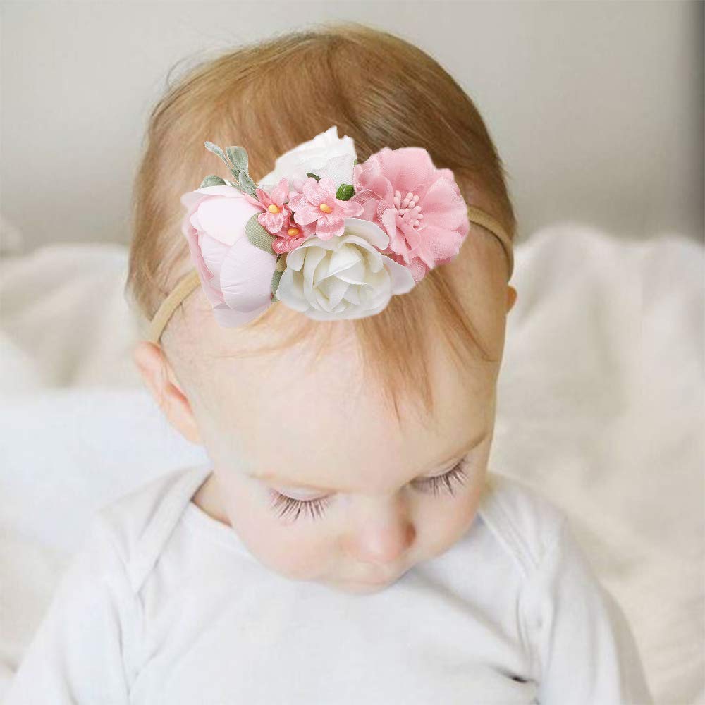 mligril elastic headband in soft nylon fits growing babies without pinching