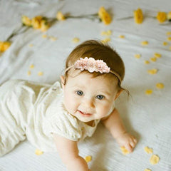 mligril nylon headband with stretch for growing babies, comfortable all day.