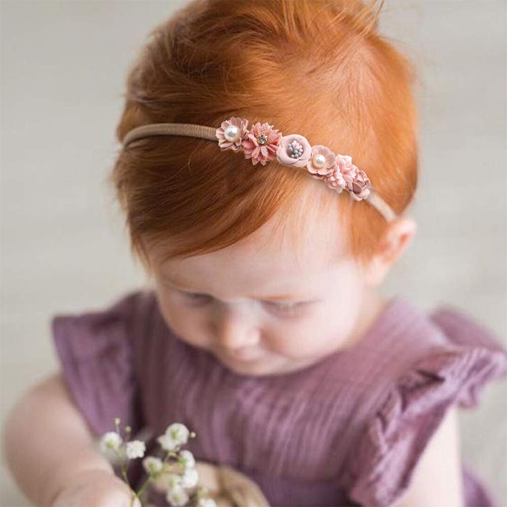 mligril floral wrap headband on infant, ideal for photos