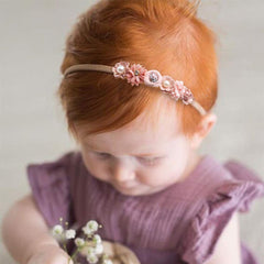 mligril floral wrap headband on infant, ideal for photos