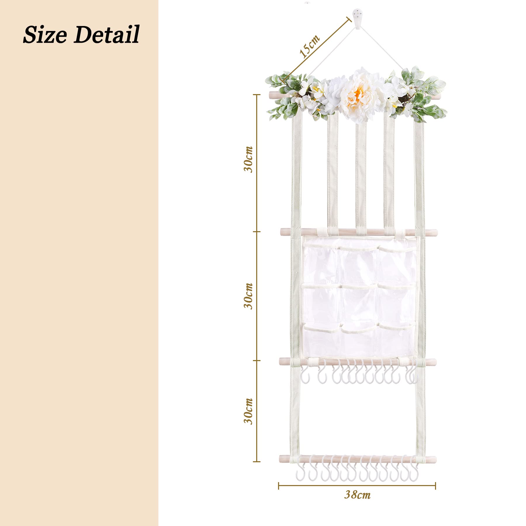 mligril flower headband holder with tassels coordinates decor and storage