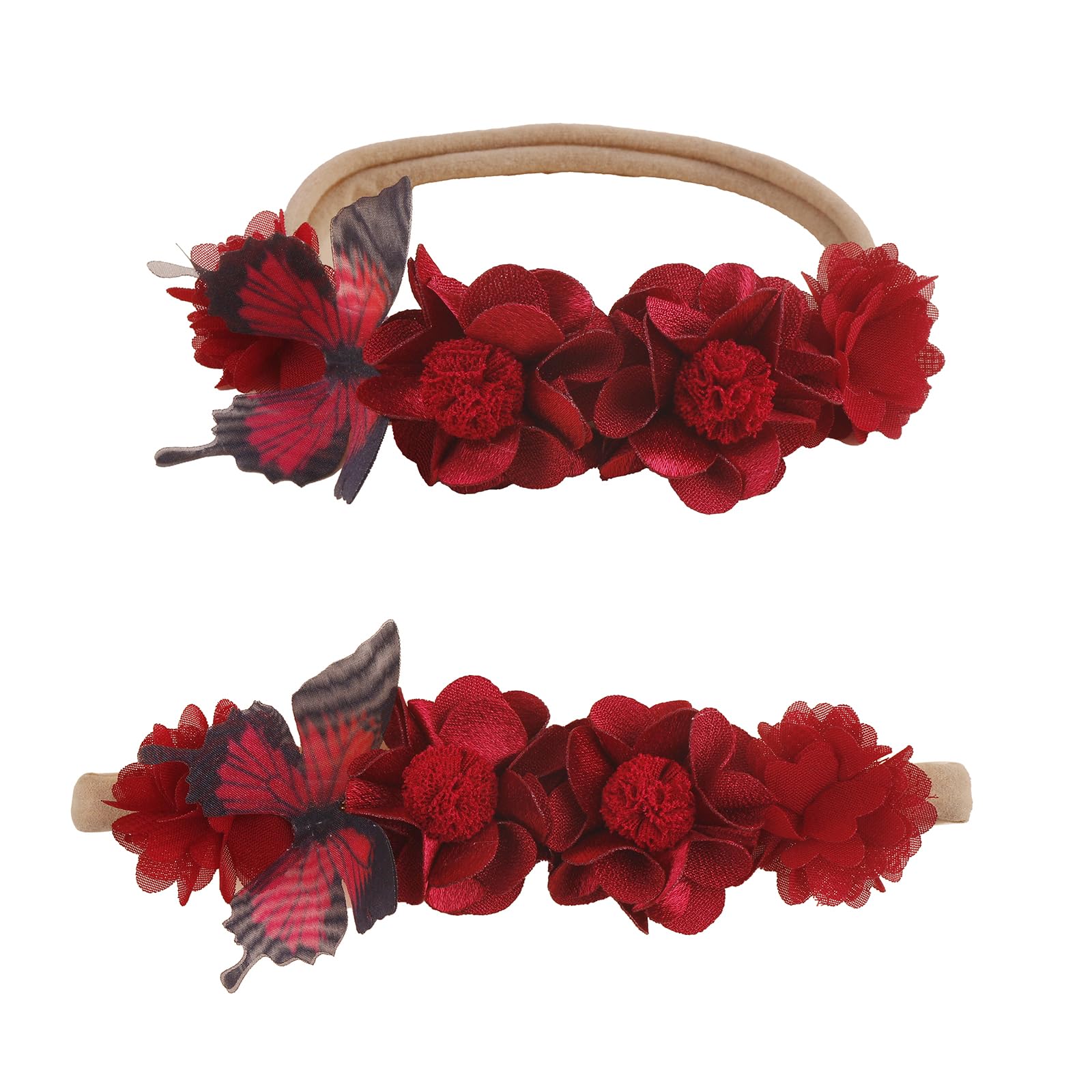 mligril crown-style headband with floral wraps for photos