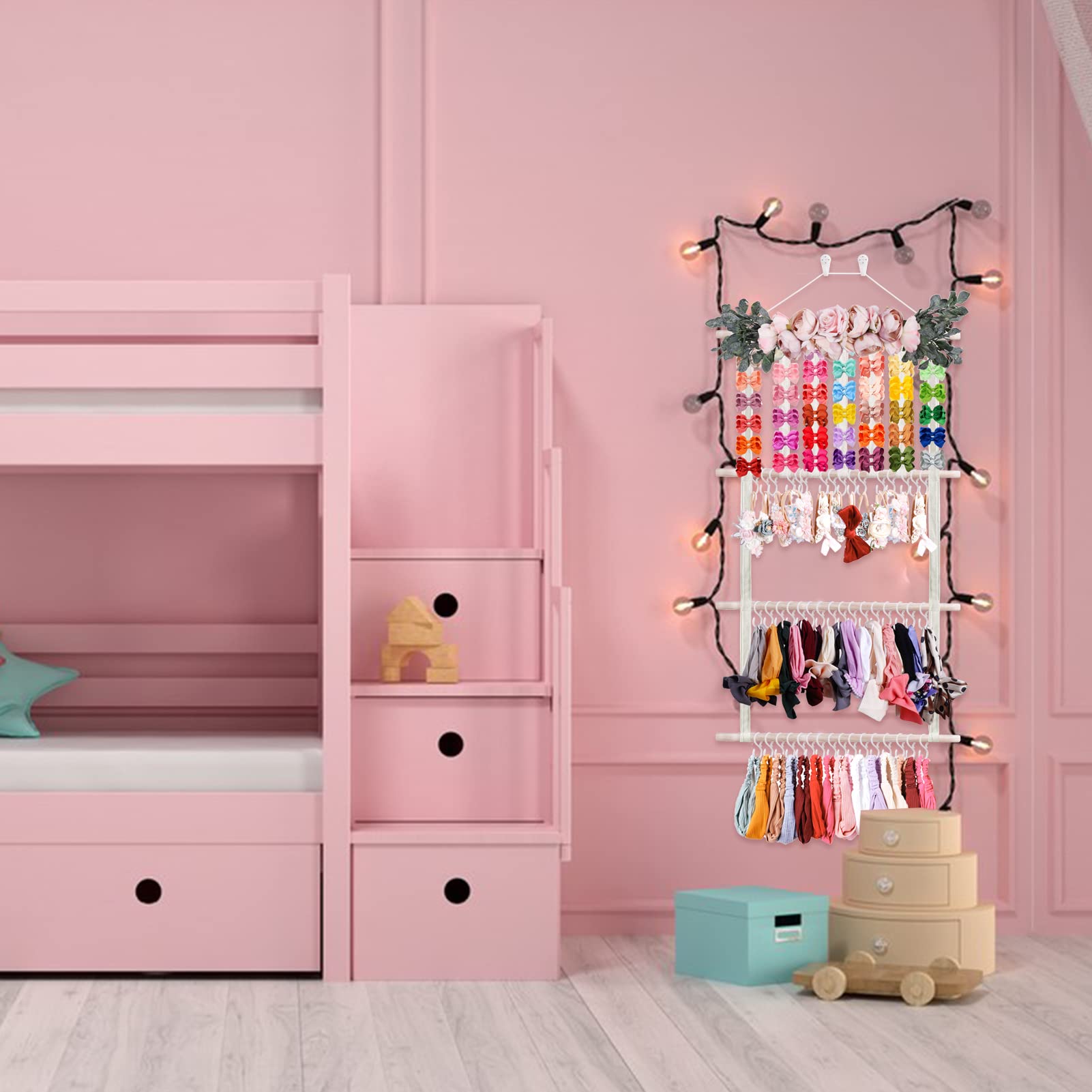 mligril headband holder organization display helps parents sort accessories by category.