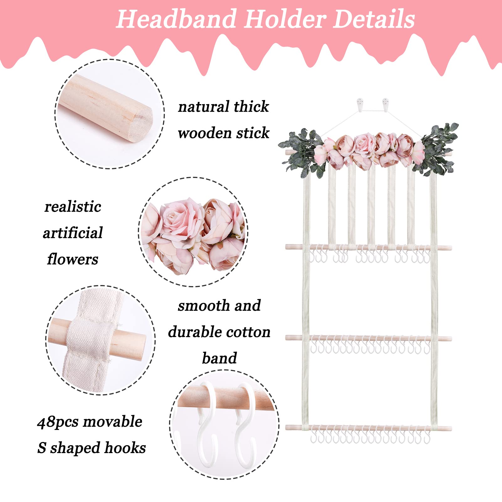 mligril headband holder wall decor for nursery keeps accessories visible and stylish.