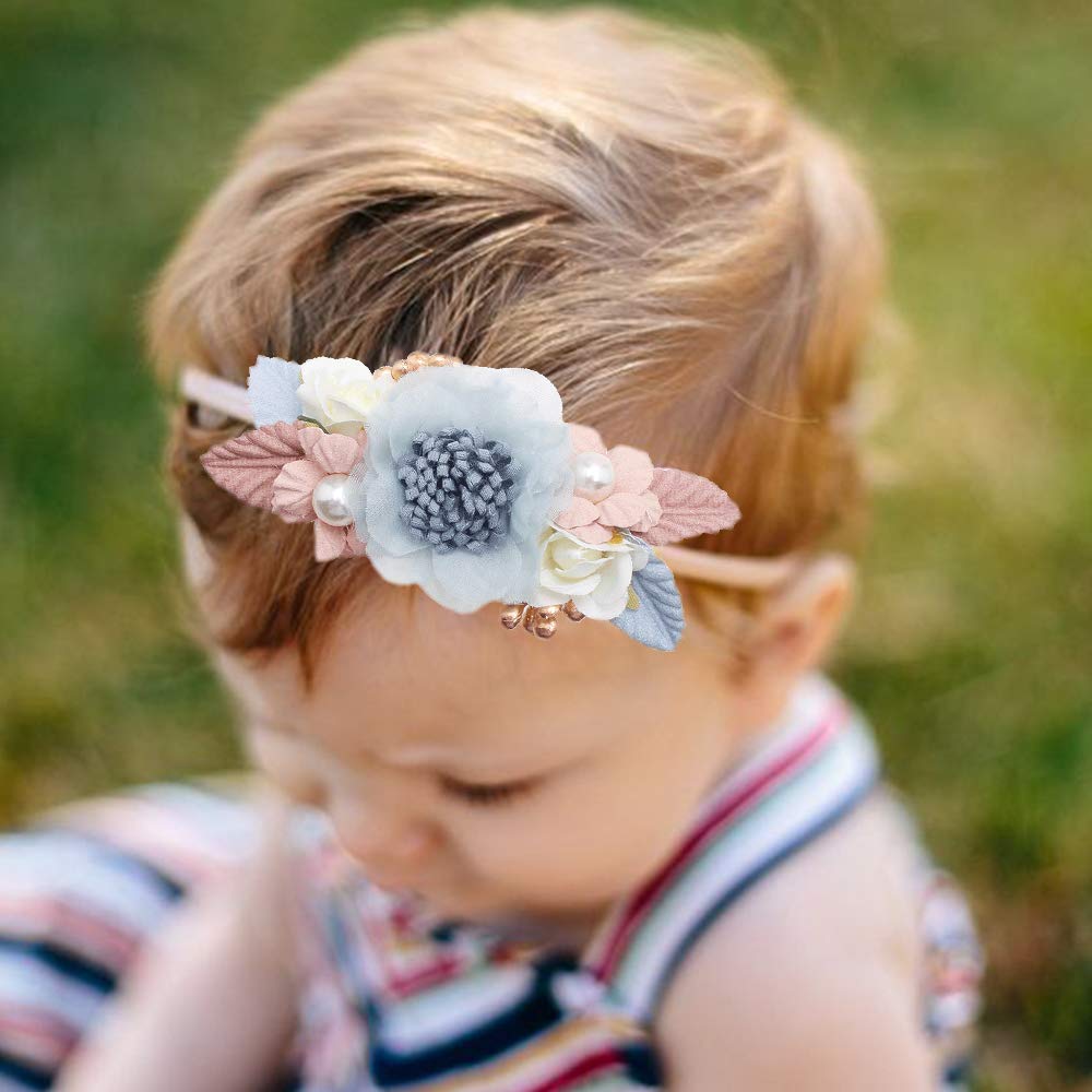 mligril kid photo-ready headbands feature floral patterns for charming portraits.