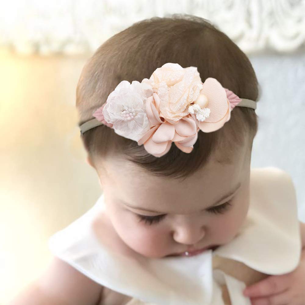 mligril nylon elastic headband stretches to fit growing babies with skin-friendly fabric.