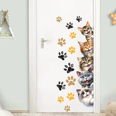 MLM cat wall decor paw print sticker adds playful charm to kids rooms
