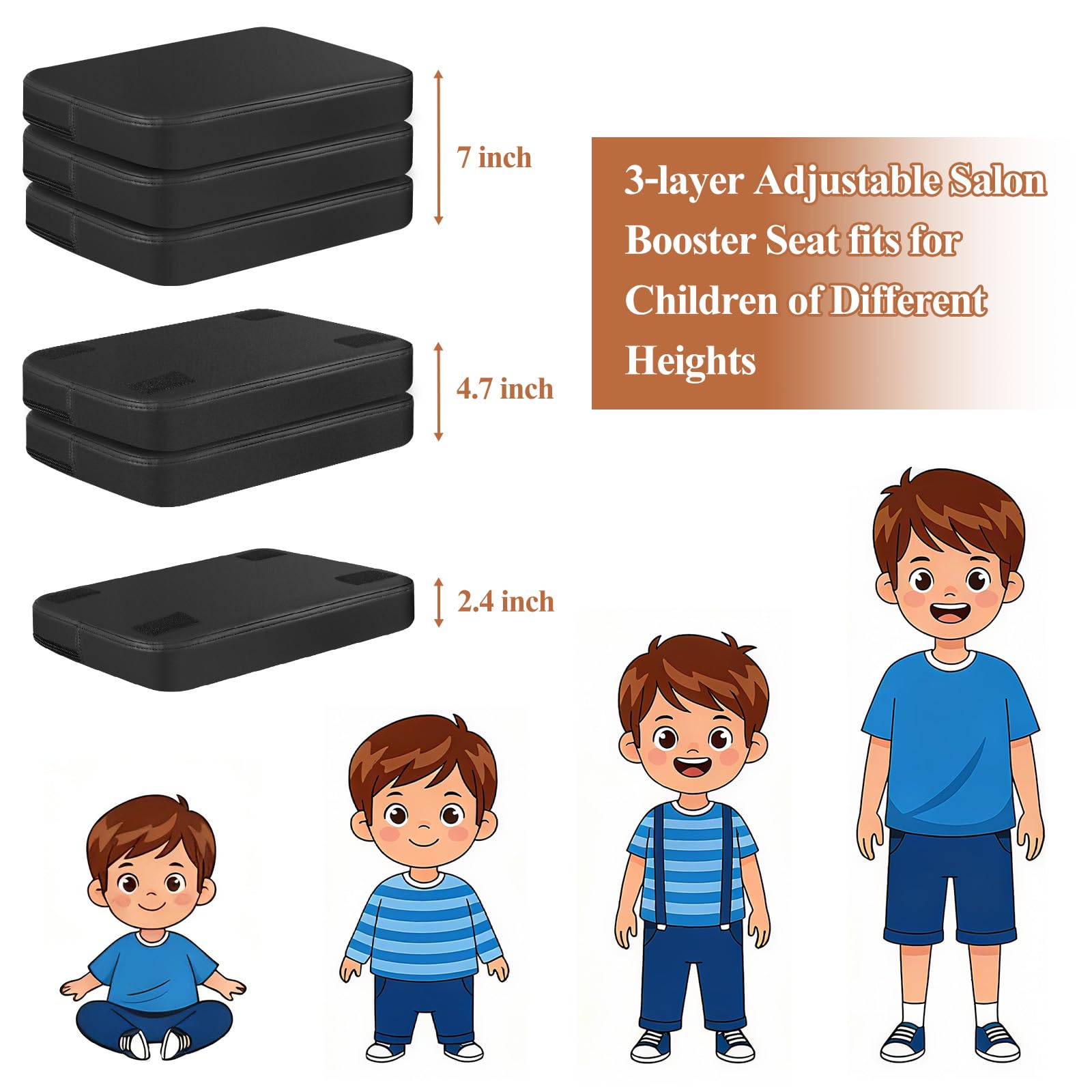 MLMTFI booster seat with three-layer height adjusts easily for growing children.