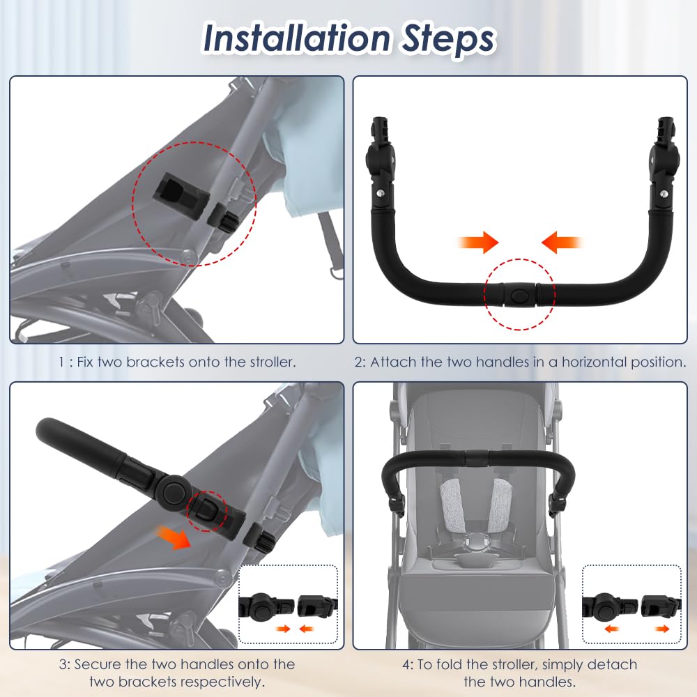 MLYNZXJSY PU leather stroller bar combines durability and easy cleaning