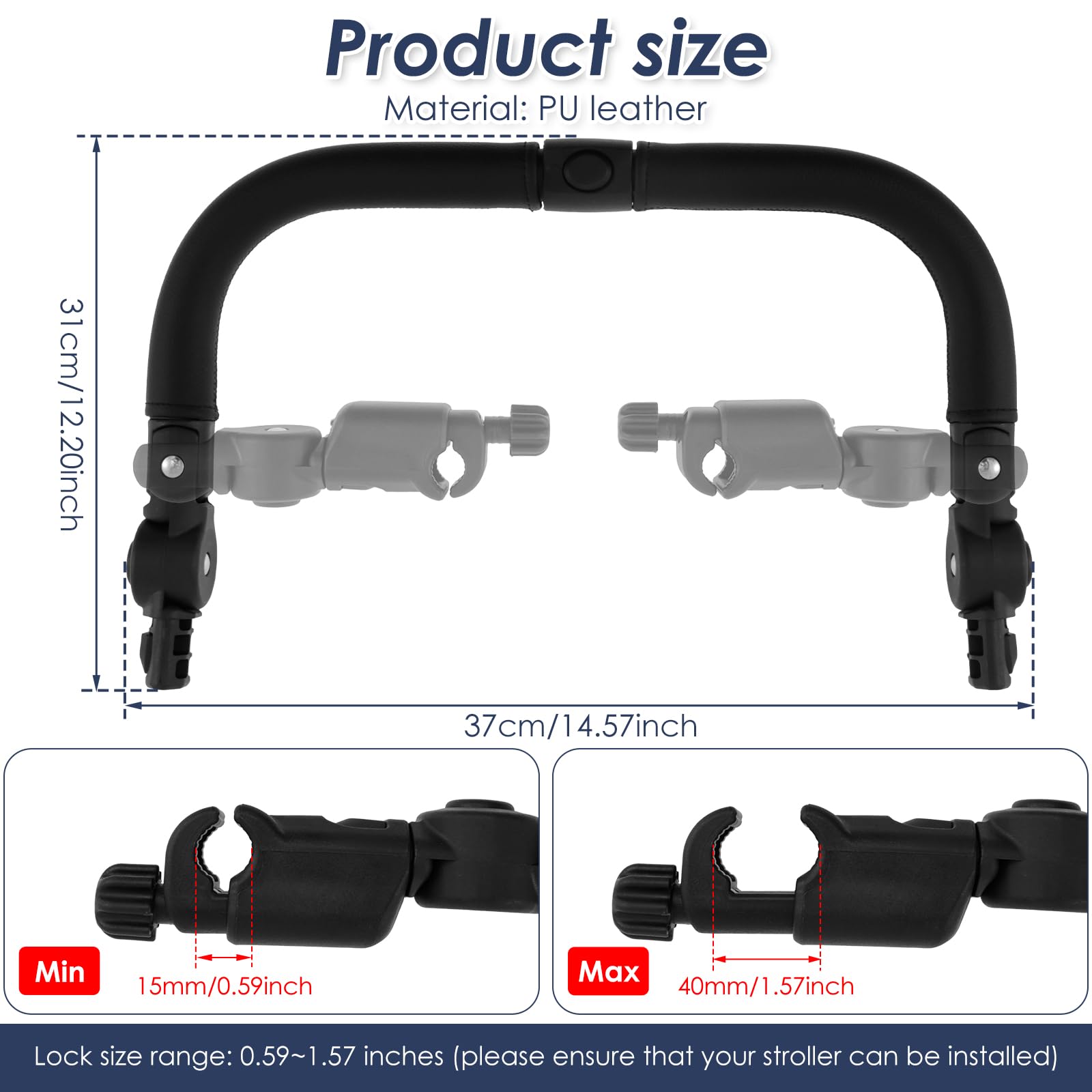 MLYNZXJSY stroller bar compatibility 41x33 cm fits most brands for reliable protection