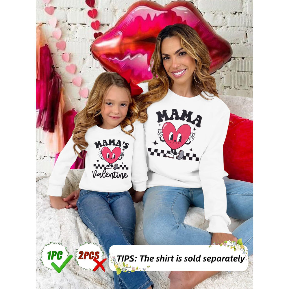 MNLYBABY love heart graphic pullover for festive mommy and me looks