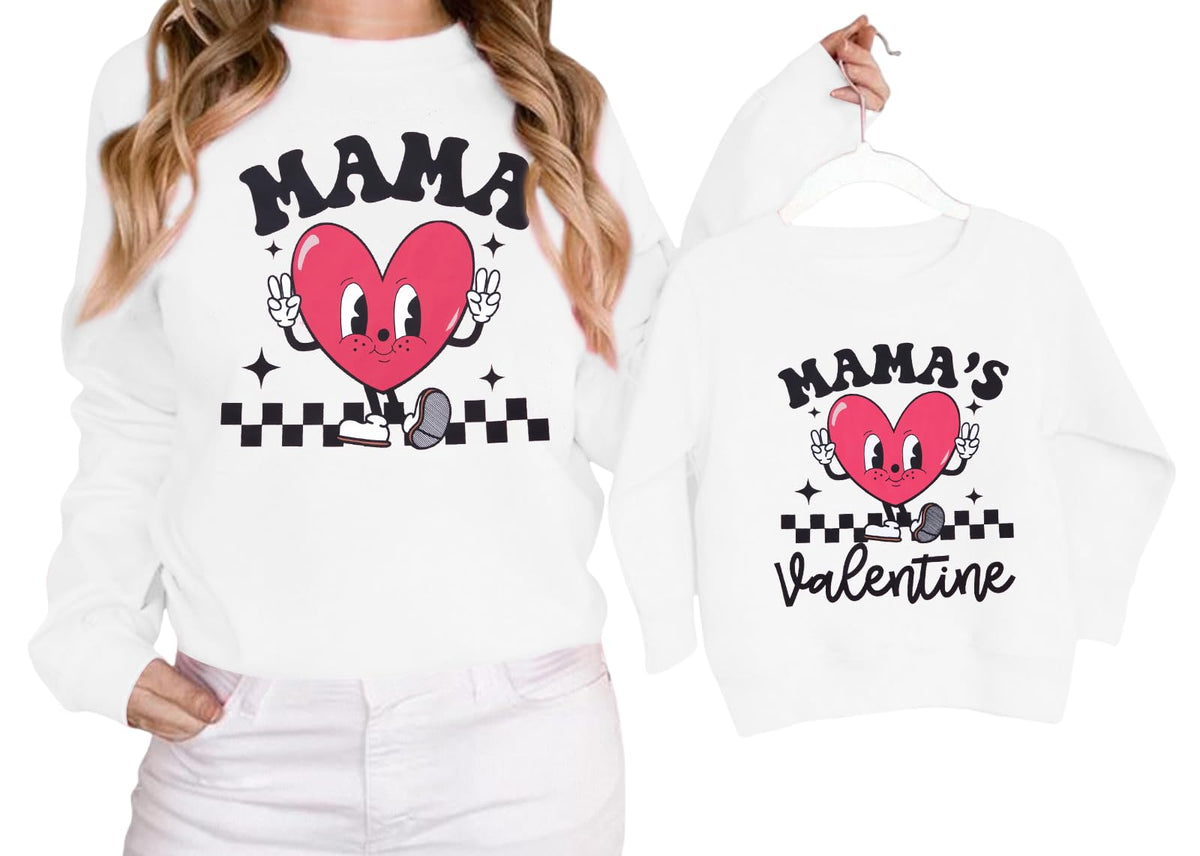 MNLYBABY mommy and me Valentines heart sweatshirt for coordinated family photos