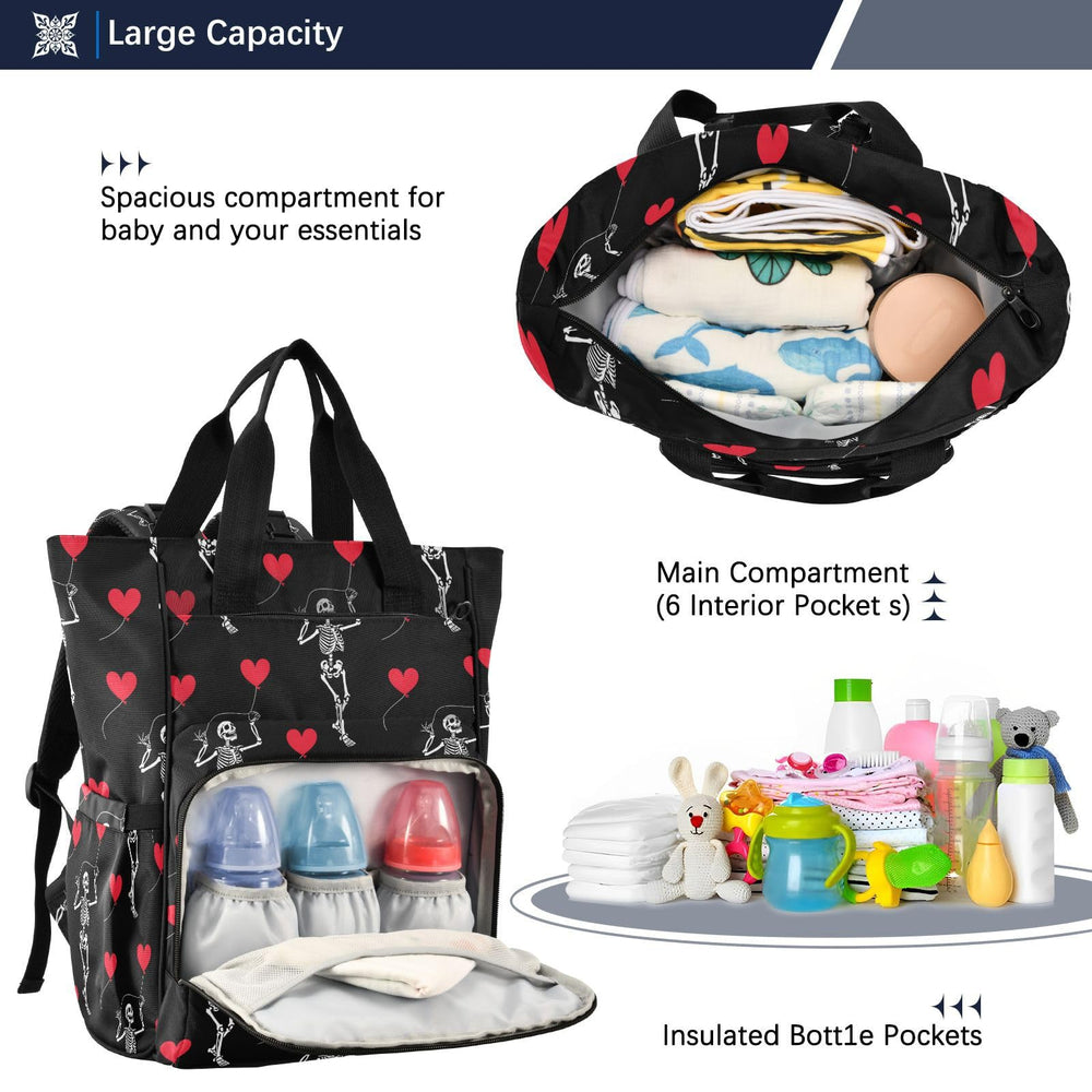 MNSRUU diaper bag large capacity stores diapers, bottles, wipes and more