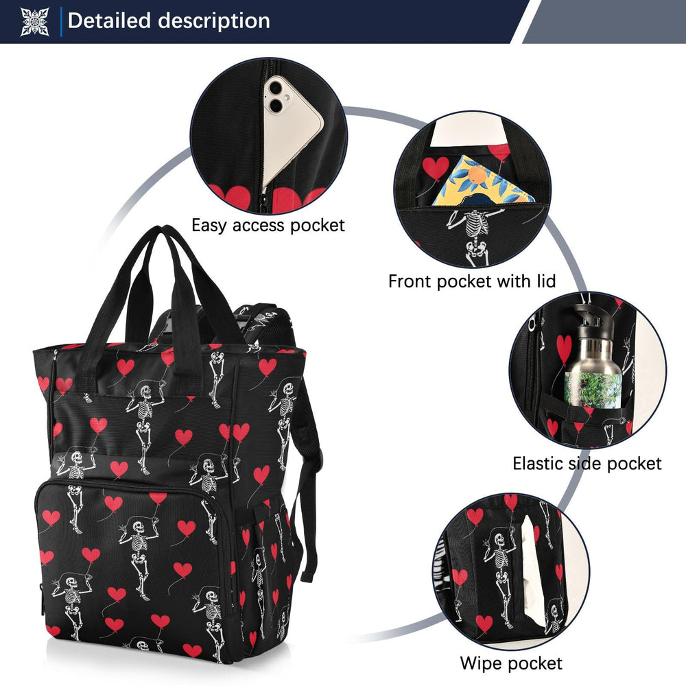MNSRUU diaper bag front pocket and bottle elastic holders for quick access