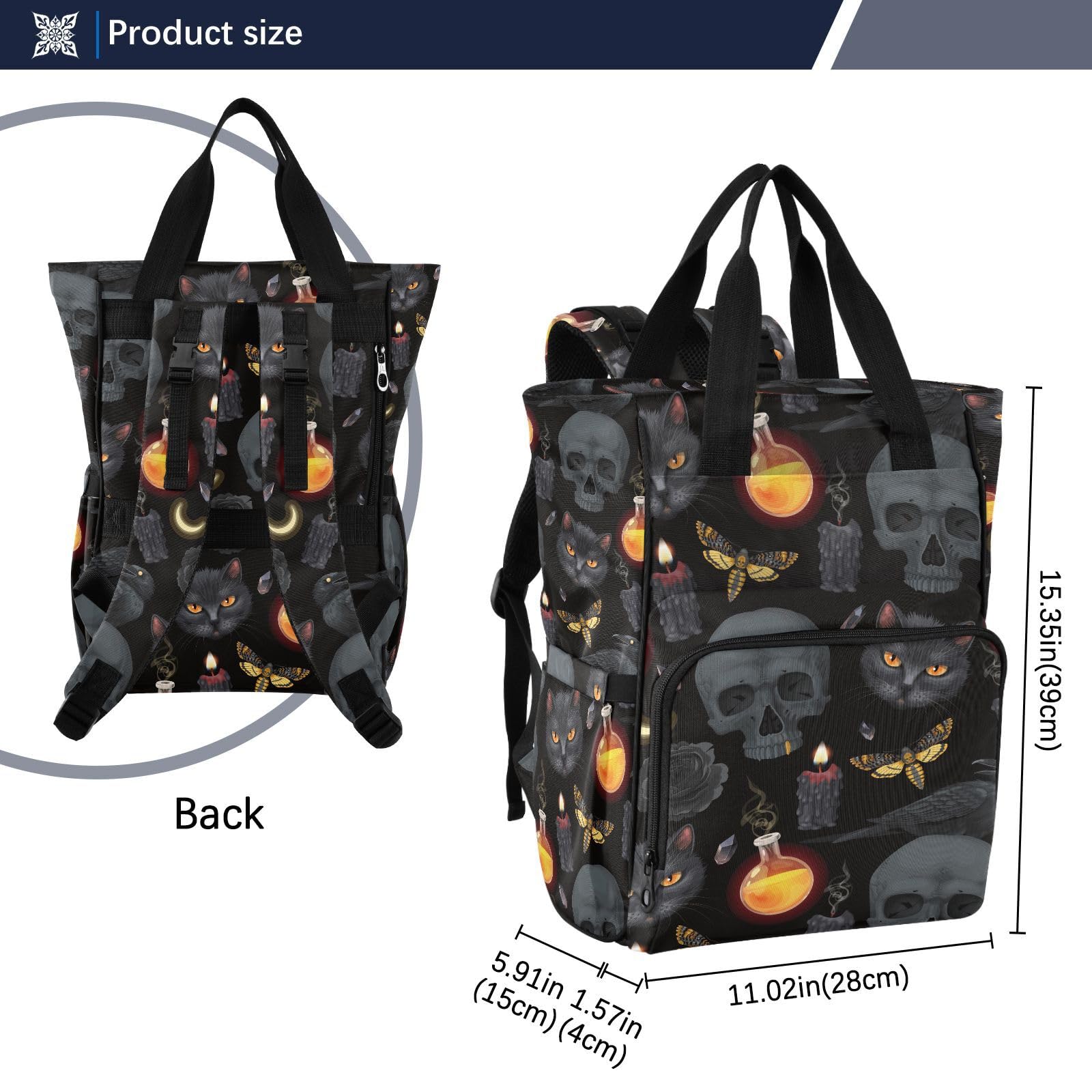 MNSRUU diaper bag side elastic pockets hold wipes for easy reach.