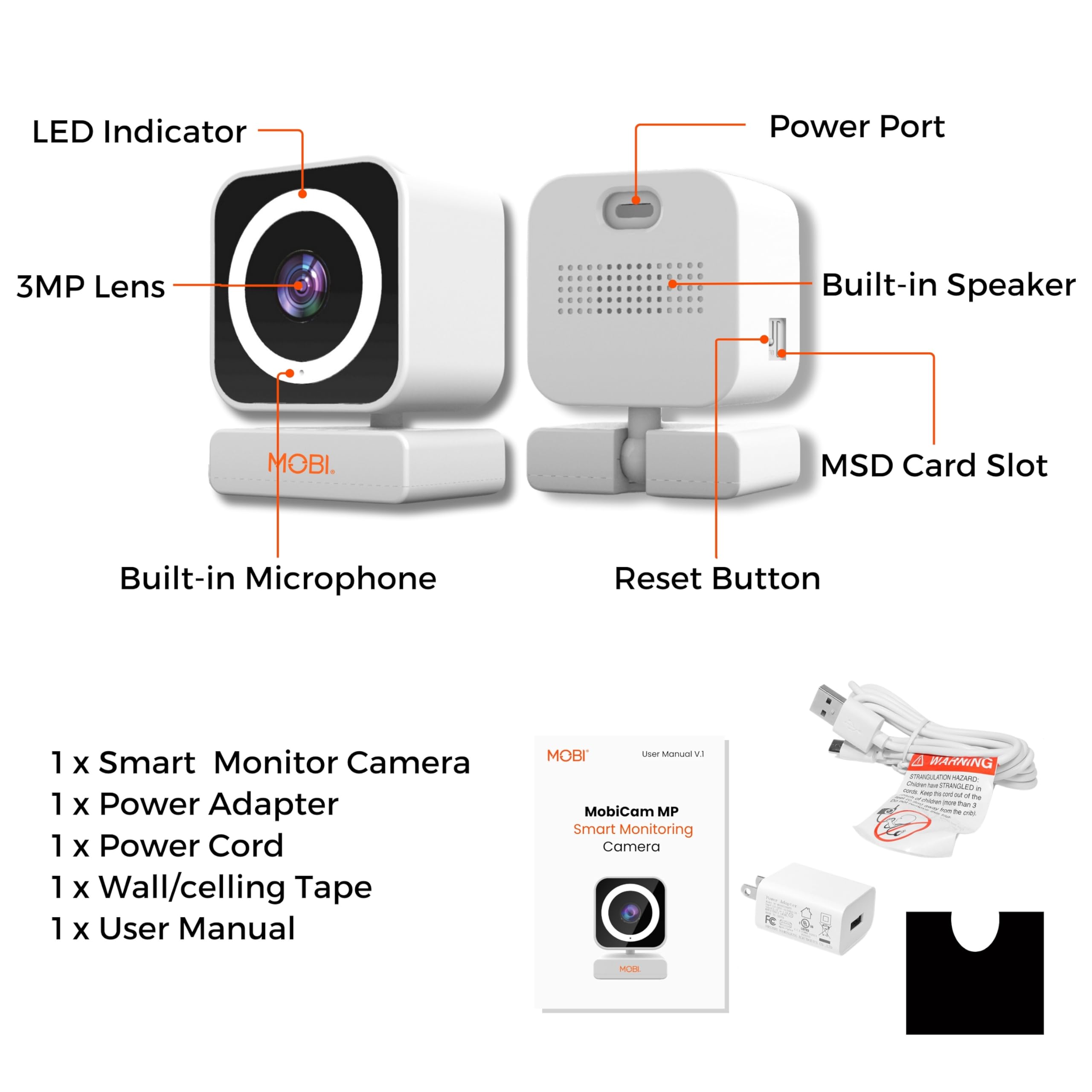 MOBI Connect ninety-degree FOV captures wide-area coverage for all rooms.