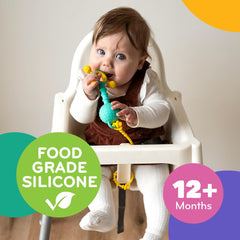 Mobi Gumlii teether showing a gentle rattle to engage baby.
