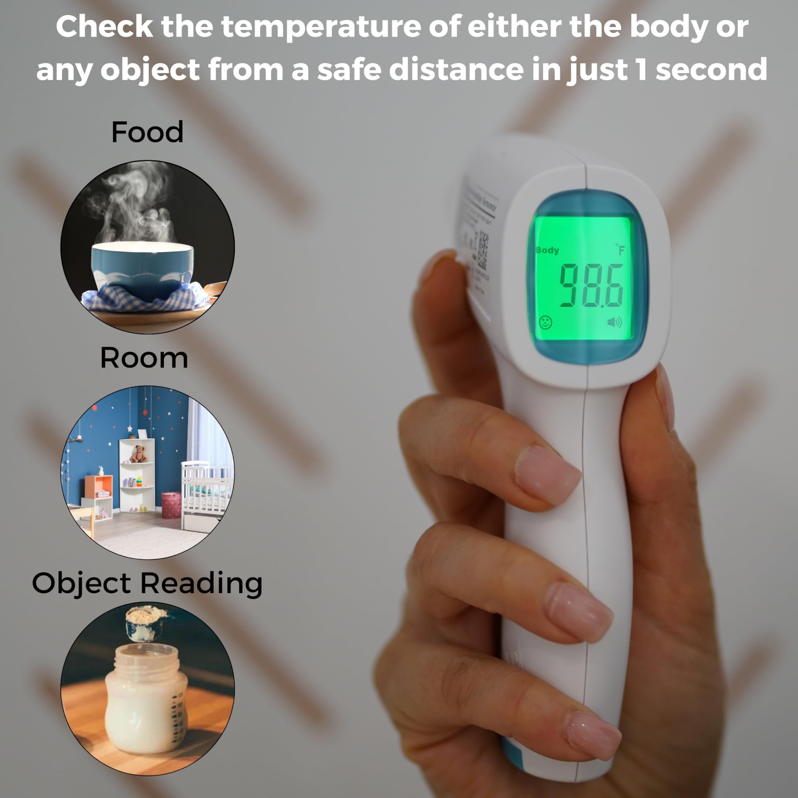 MOBI large backlit LCD display for clear visibility in dim light.