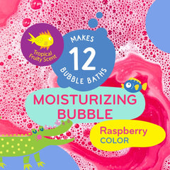 Raspberry-scented bubbles fill the tub for a fruity Little Whale bath