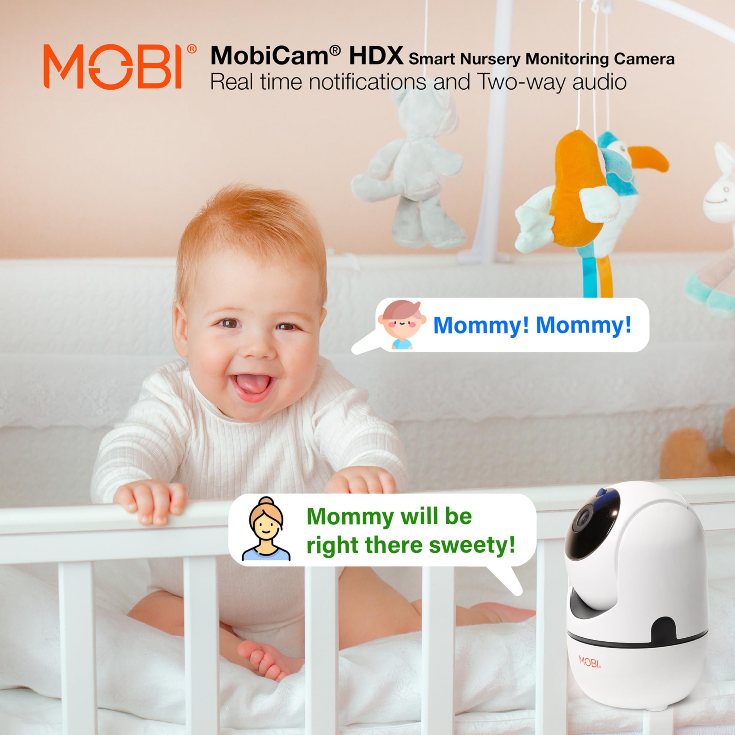 MOBI MobiCam Indoor Camera offers continuous recording options for ongoing care.