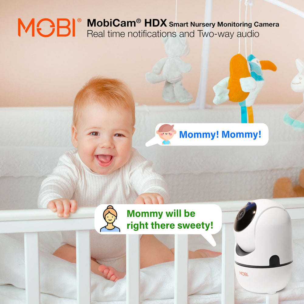 MOBI MobiCam Indoor Camera offers continuous recording options for ongoing care.