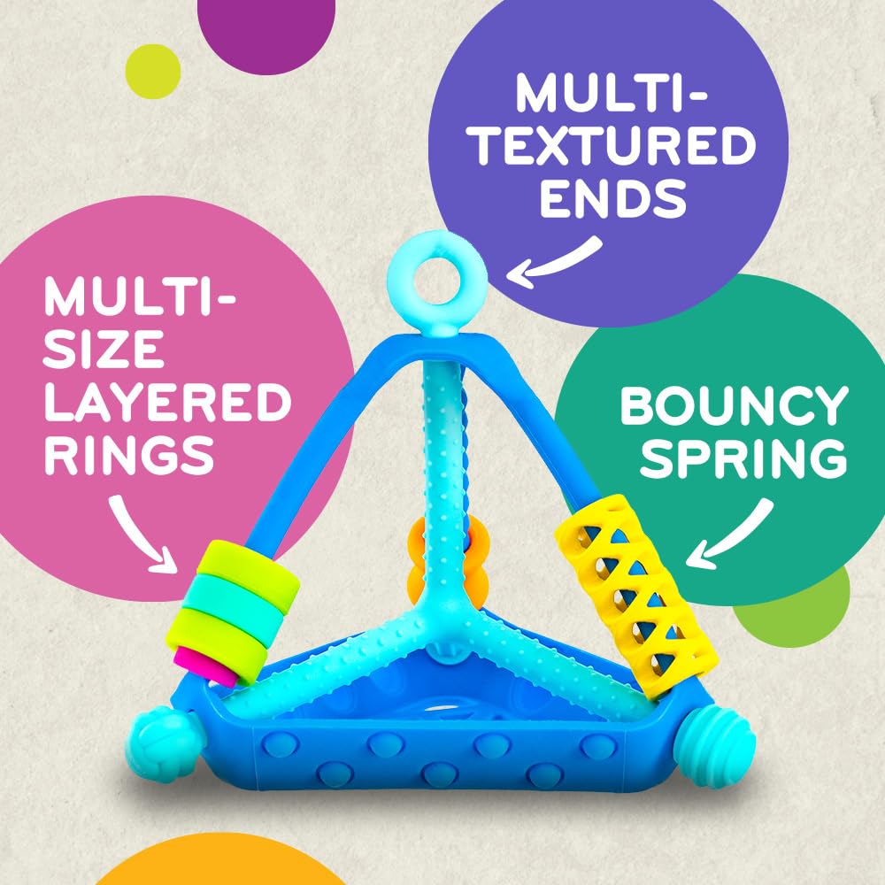 Mobi Wigloo teether toy uses food-grade silicone for safe, chew-friendly play