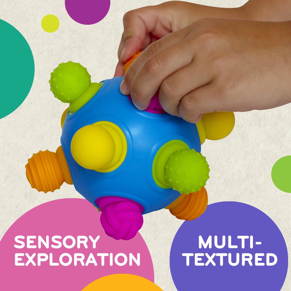 Mobi Woblii ball in car seat for travel-friendly fun