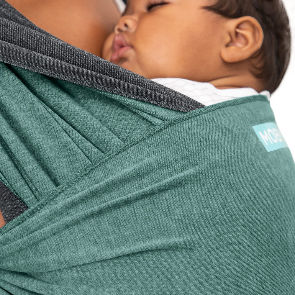 Moby Wrap Reversible Kangaroo hold demonstrating easy positioning