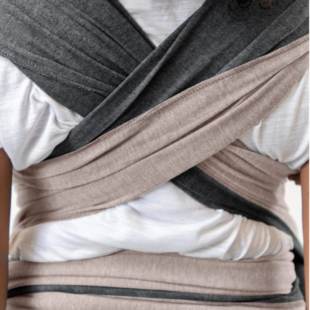 Moby Baby Wrap stretchy-durable-fabric supports long-lasting wear.