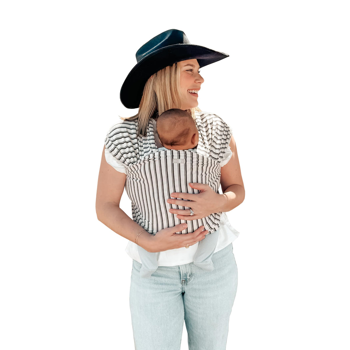 Moby Classic Wrap closeup showing soft cotton fabric for gentle bonding.