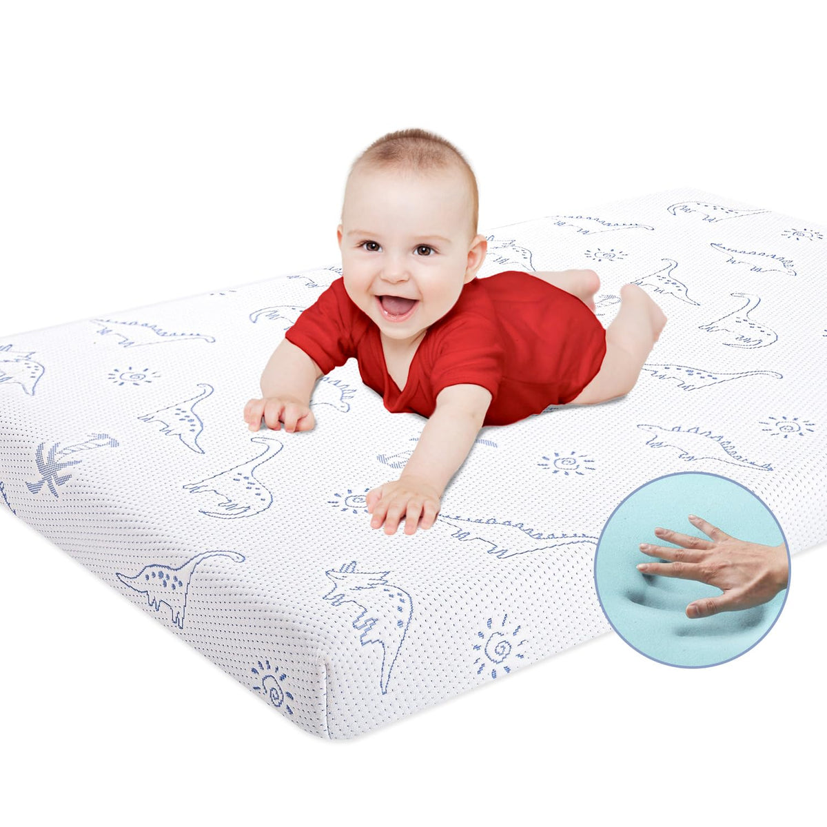 Mochen Pack and Play Mattress Pad with breathable cover for cool, comfortable sleep.