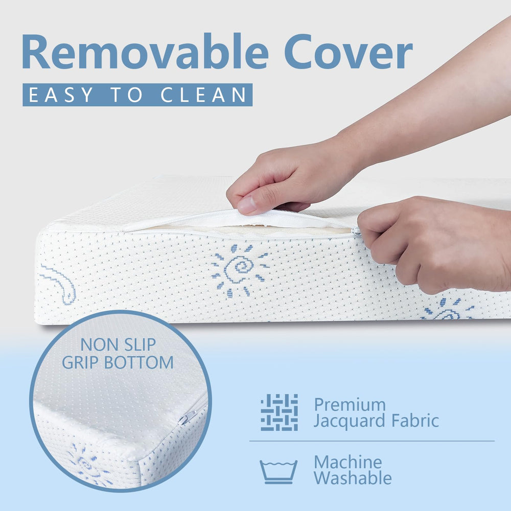 Mochen Pack and Play Mattress Pad removable cover enables easy machine washing.