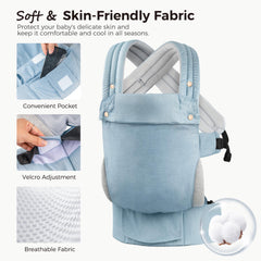 MOCKPOSE cross-strap design ensures balanced weight distribution for parent.