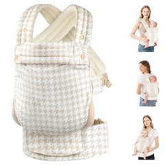 MOCKPOSE baby carrier front view with ergonomic support for growing infants.