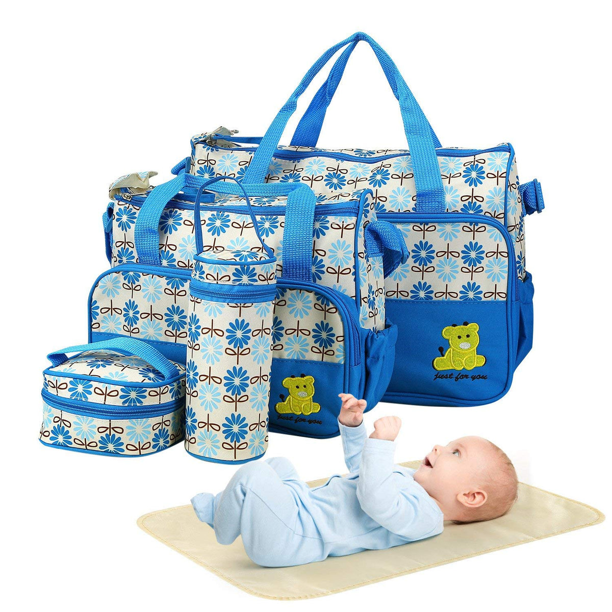 Moclever diaper bag tote main compartment keeps items neatly organized for trips.