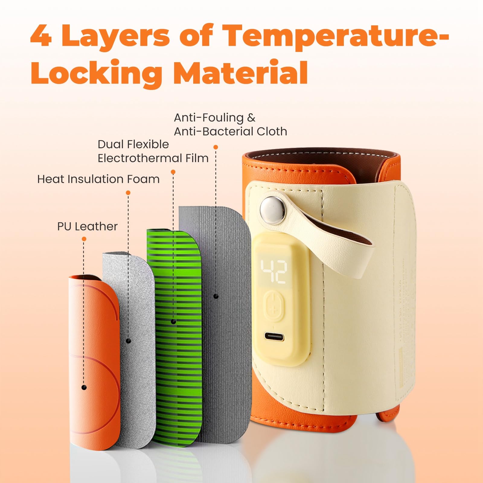 Moclever water-resistant PU leather cover for easy cleanup after feeds.
