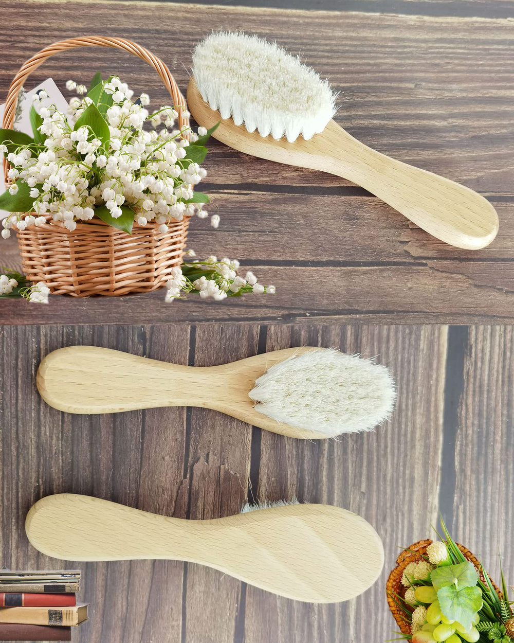 Mocokkiti gentle scalp massage from brush for calm baby routines.
