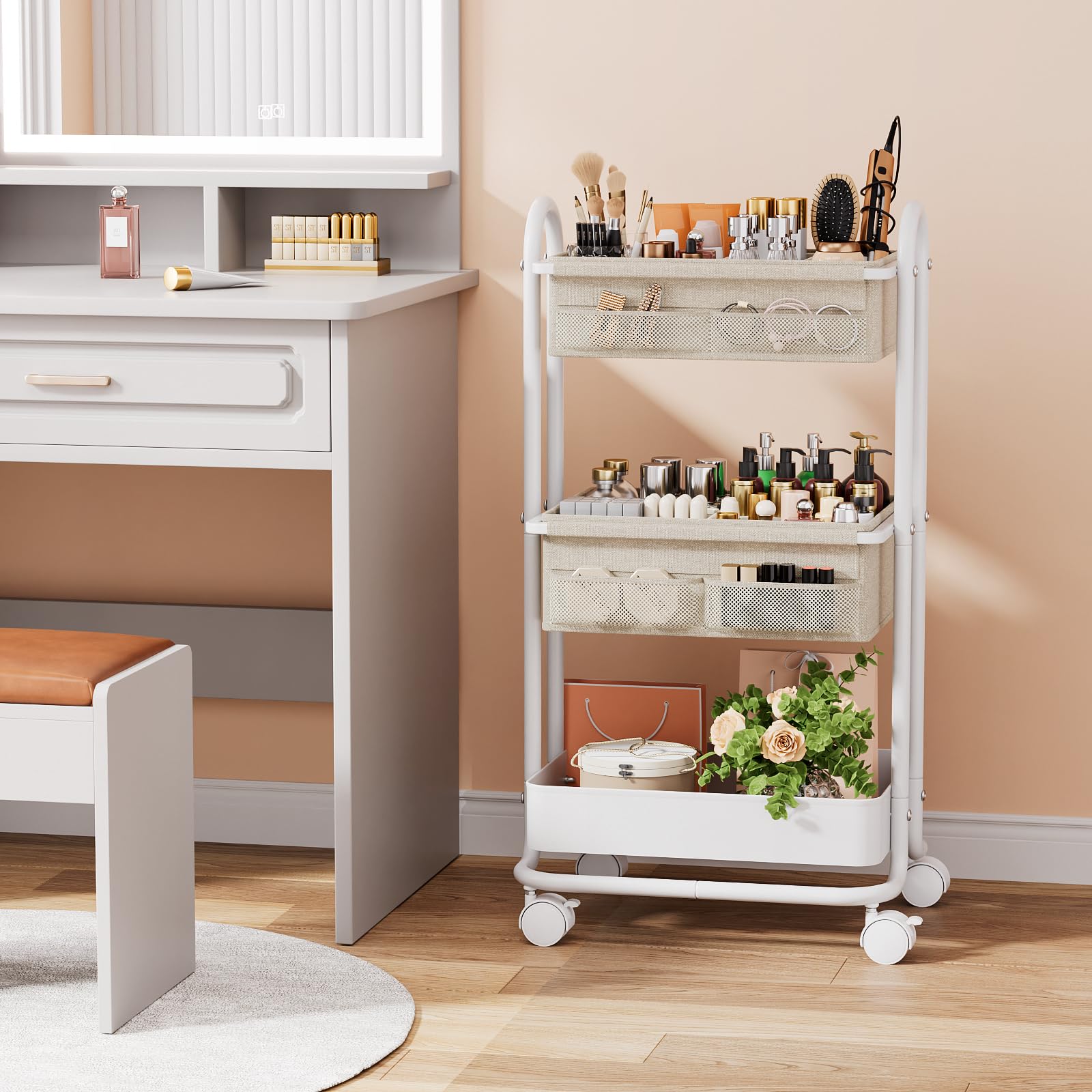 Modanais diaper caddy with detachable dividers for tidy, customizable organization