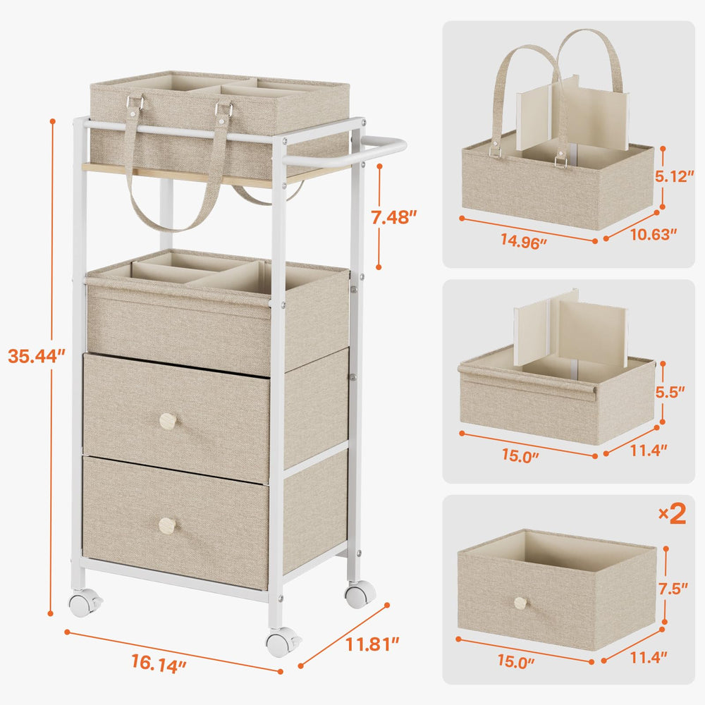 Modanais diaper caddy opened with items ready for quick changes