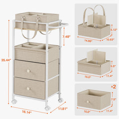 Modanais diaper caddy opened with items ready for quick changes