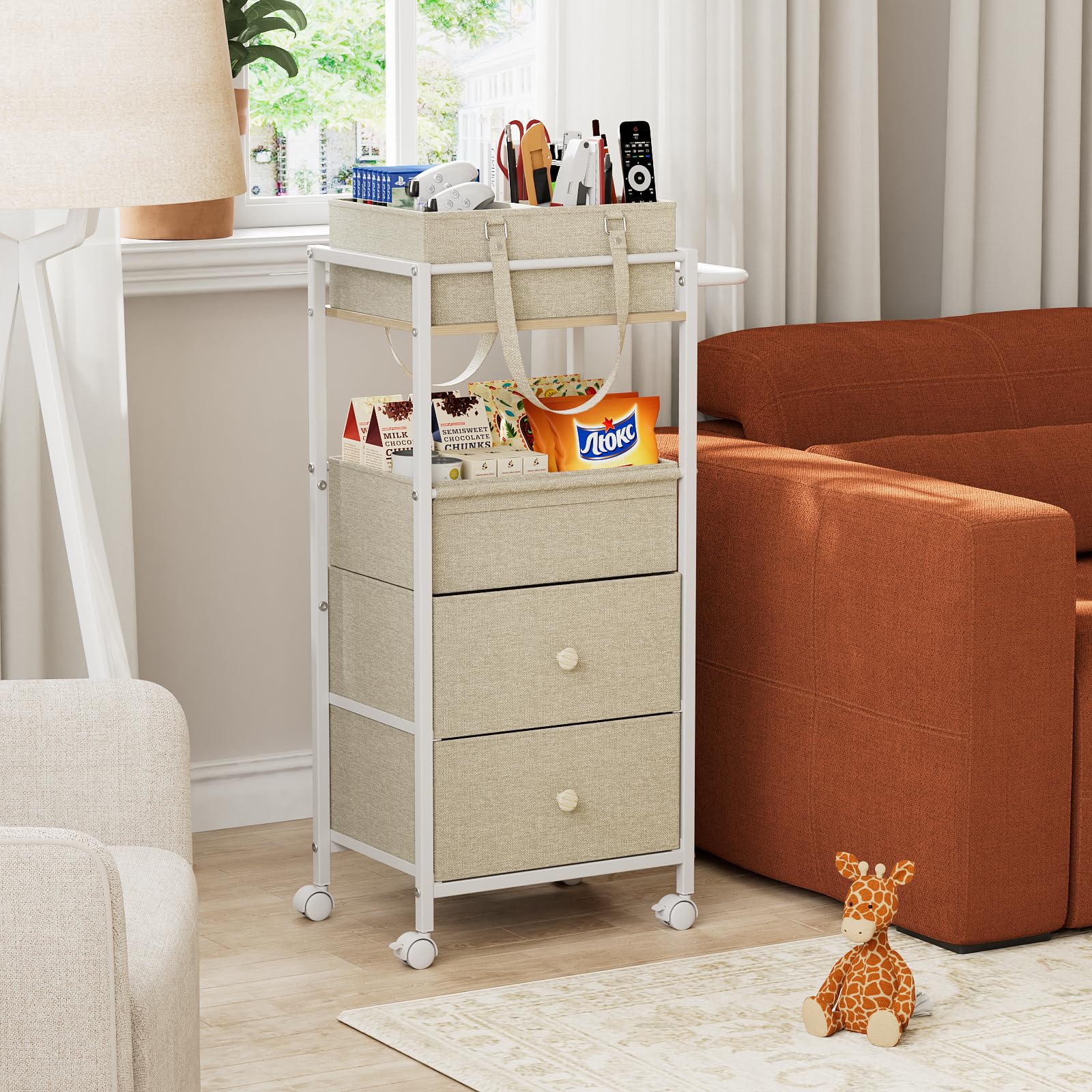 Modanais oxford cloth drawers protect contents and wipe clean easily