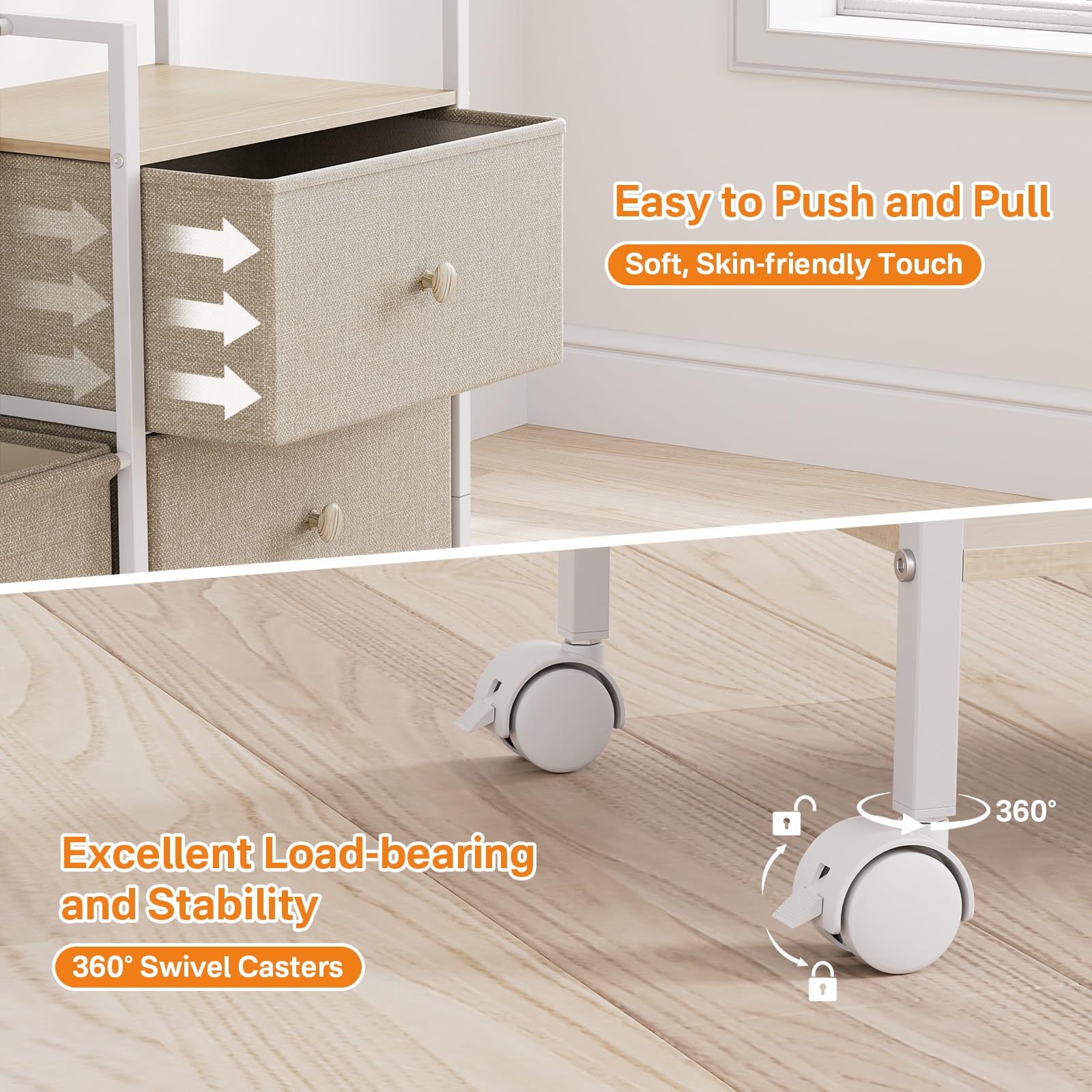 Modanais oxford-cloth lining close-up highlighting dustproof, easy-clean interior.