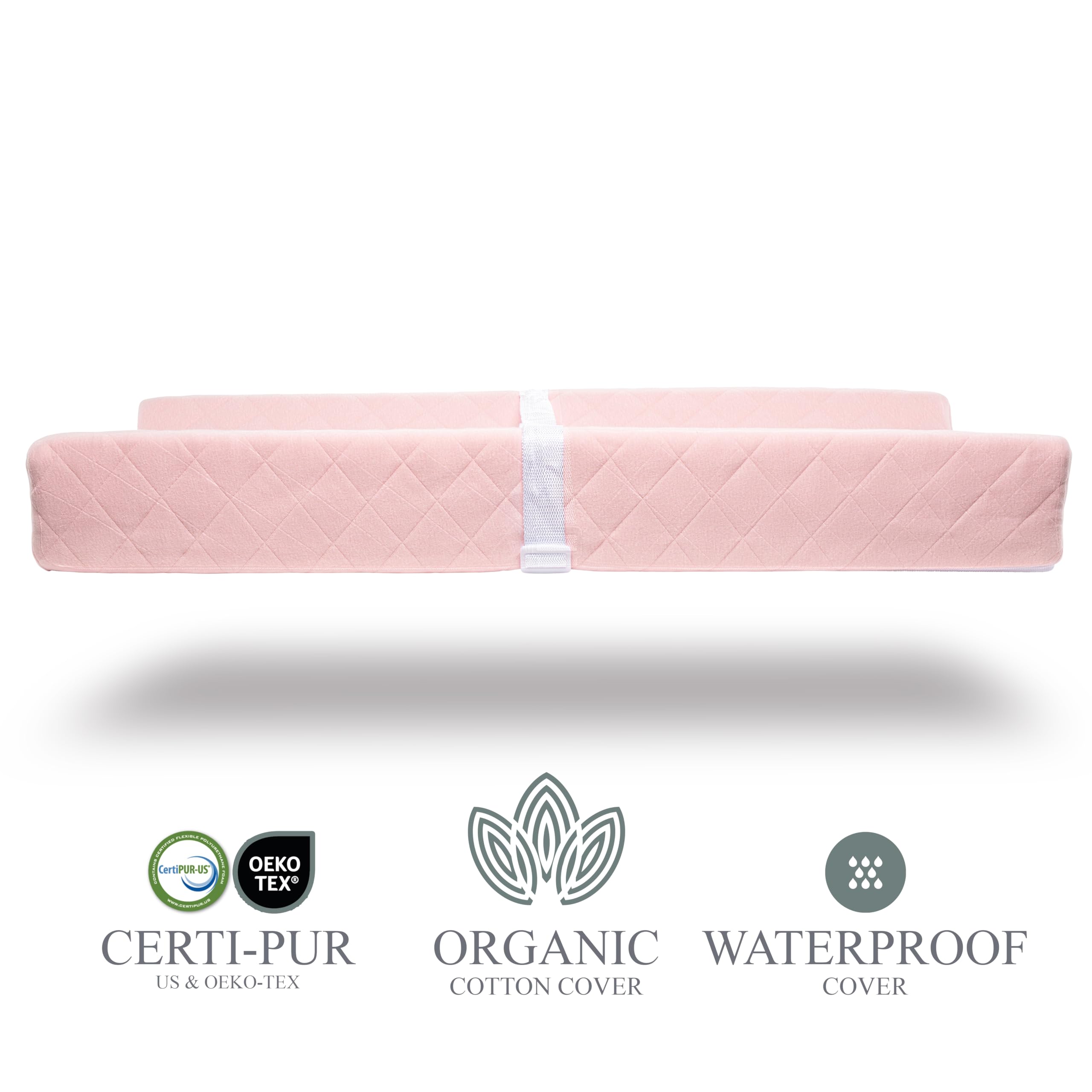 Modera changing pad with safety strap for secure diaper changes