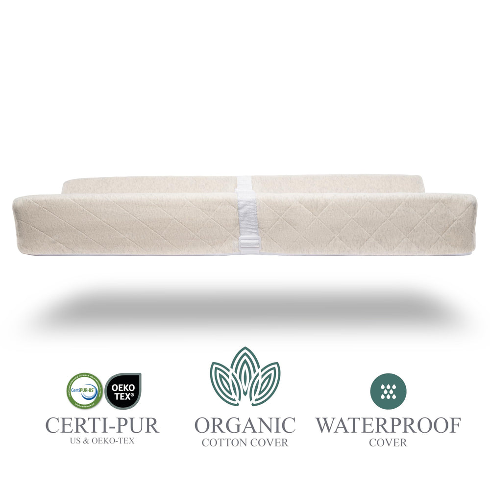 Modera waterproof foam mattress keeps baby dry and messes manageable